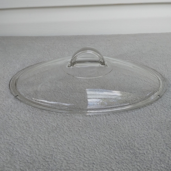 Vintage Pyrex L-32-C Oval Clear Glass Lid w/ Solid Glass Handle - Picture 4 of 6
